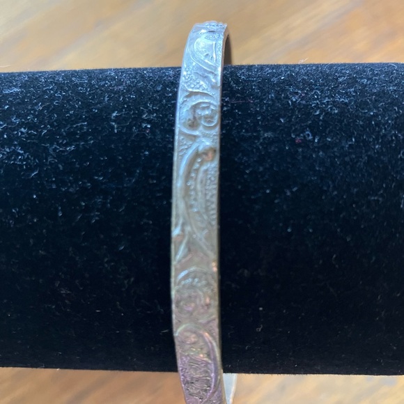 Vintage Marked Sterling 925 Mexico Bangle Bracelet - Picture 2 of 7